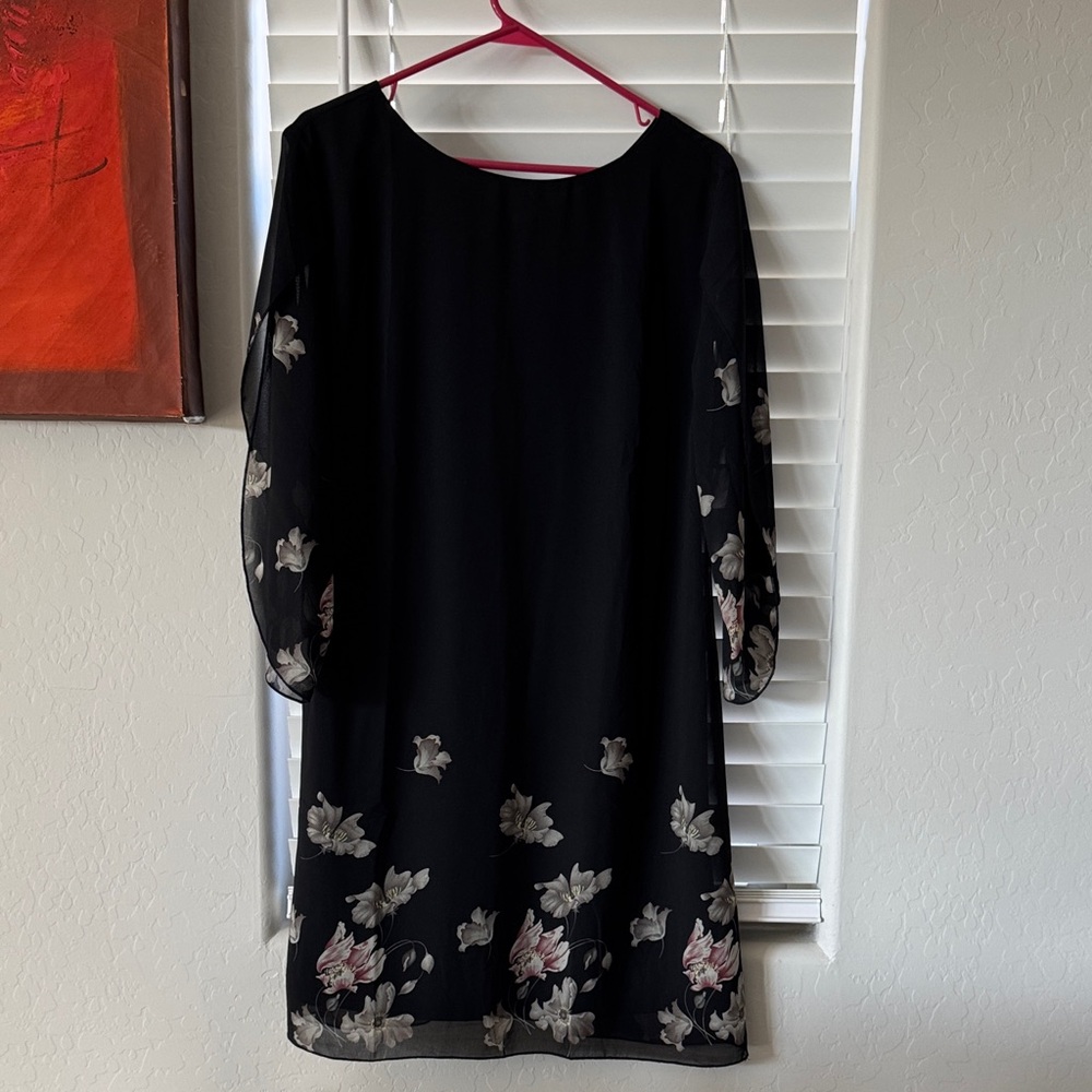 Grace Karin Elegant Black Dress with Floral Details